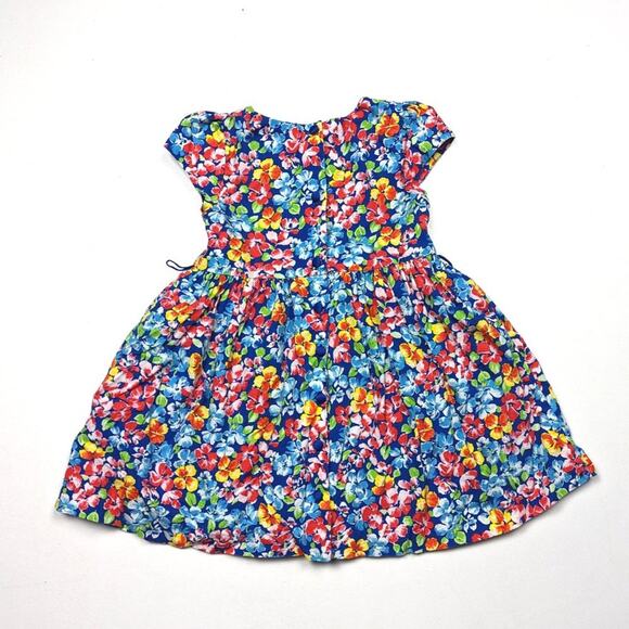 Ralph Lauren Dress Girls Size 24m Blue Floral Pansy - Picture 3 of 4